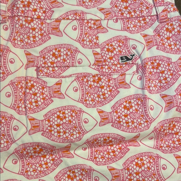 Vineyard Vines Pink and Orange Fish Print Shorts - Picture 7 of 9